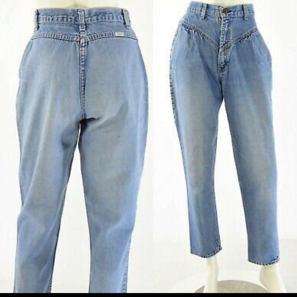 70s Vintage High Waist Pleated Jeans Sycamore Medium Wash Women’s 2 Western